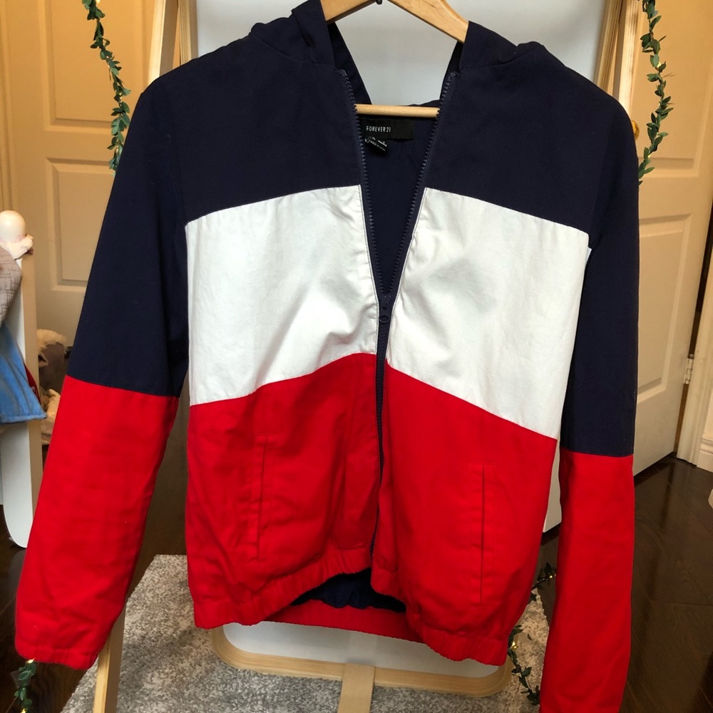 Colour block windbreaker